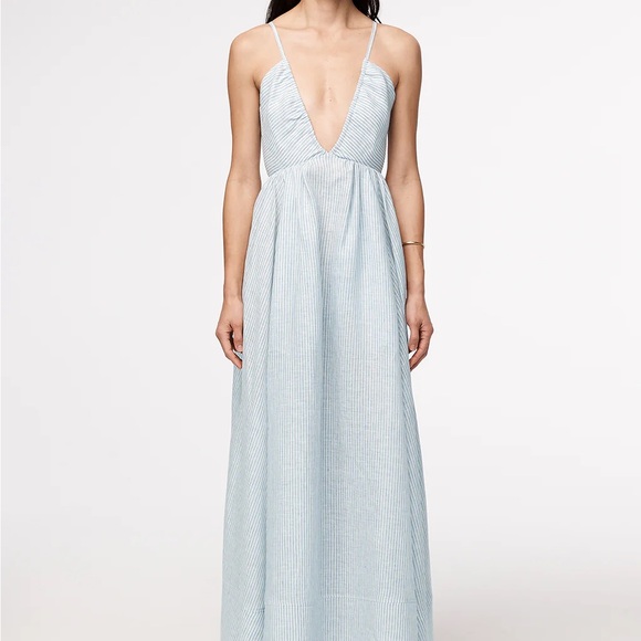 Another Tomorrow LINEN HALTER DRESS - Picture 2 of 10
